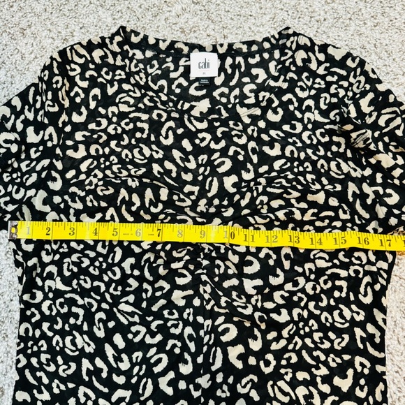 Cabi Sweetheart Top Size Medium Style #4163 Fall 2021 Black Ivory Animal Print - Picture 10 of 11